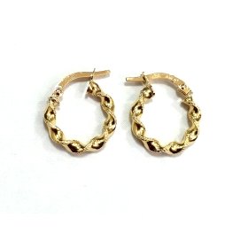 PENDIENTES ARO ORO AMARILLO GRABADA                                   
