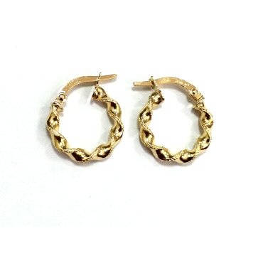 PENDIENTES ARO ORO AMARILLO GRABADA                                   