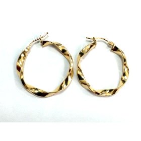 PENDIENTES ARO ORO AMARILLO GRABADA                                   
