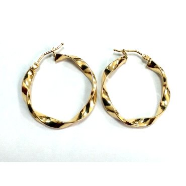 PENDIENTES ARO ORO AMARILLO GRABADA                                   