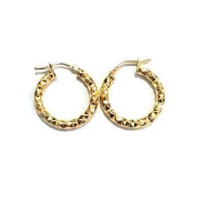 PENDIENTES ARO ORO AMARILLO GRABADA                                   
