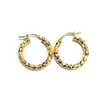 PENDIENTES ARO ORO AMARILLO GRABADA                                   
