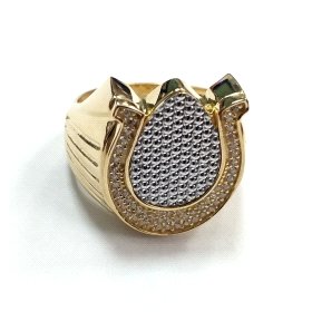 SELLO CABALLERO ORO BICOLOR PIEDRA                                    