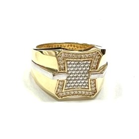 SELLO CABALLERO ORO BICOLOR PIEDRA                                    