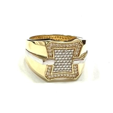 SELLO CABALLERO ORO BICOLOR PIEDRA                                    