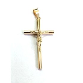 CRUZ ORO AMARILLO CON CRISTO                                          