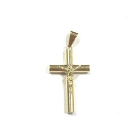 CRUZ ORO AMARILLO CON CRISTO                                          
