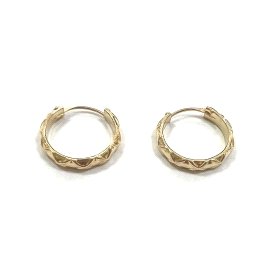 PENDIENTES ARO ORO AMARILLO GRABADA                                   