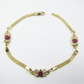 PULSERA SRA. ORO AMARILLO PIEDRA