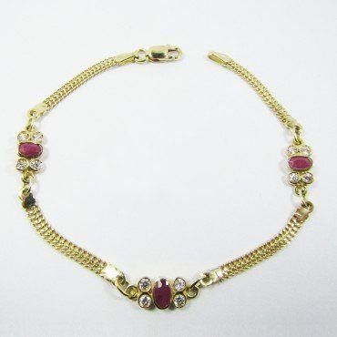 PULSERA SRA. ORO AMARILLO PIEDRA