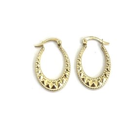PENDIENTES ARO ORO AMARILLO GRABADA                                   
