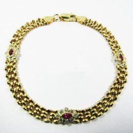 PULSERA SRA. ORO AMARILLO PIEDRA