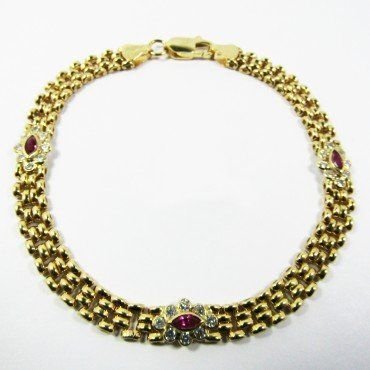 PULSERA SRA. ORO AMARILLO PIEDRA