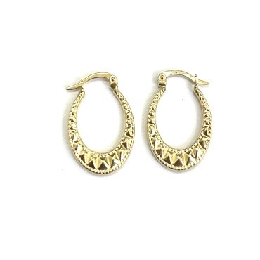 PENDIENTES ARO  O.A TALLADOS  OVAL  15MM                              