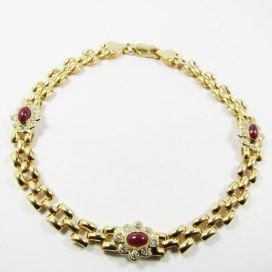 PULSERA SRA. ORO AMARILLO PIEDRA
