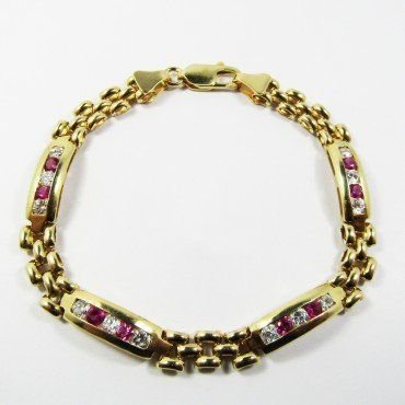 PULSERA SRA. ORO AMARILLO PIEDRA