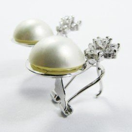 PENDIENTES BLANCO PERLA JAPONESA