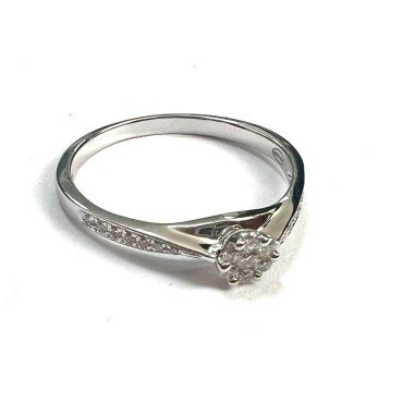 SORTIJA ORO BLANCO BRILLANTES