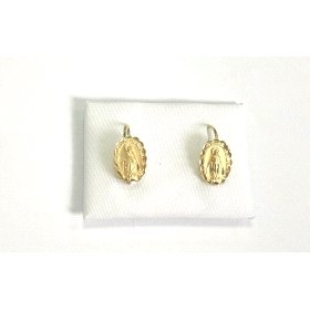 PENDIENTES ORO AMARILLO VIRGEN MILAGROSA                              