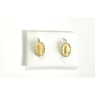 PENDIENTES ORO AMARILLO VIRGEN MILAGROSA                              