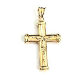CRUZ ORO AMARILLO CON CRISTO                                          