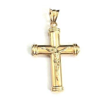 CRUZ ORO AMARILLO CON CRISTO                                          