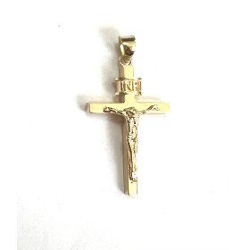 CRUZ ORO AMARILLO CON CRISTO