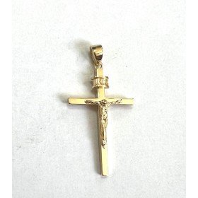 CRUZ ORO AMARILLO CON CRISTO
