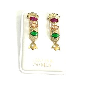 PENDIENTES ORO AMARILLO PIEDRA                                        