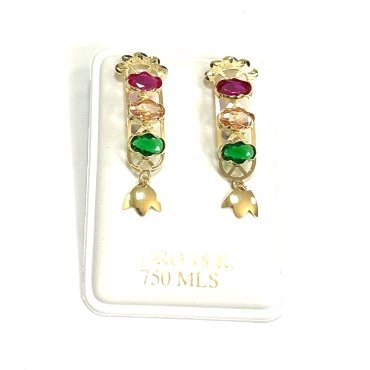 PENDIENTES ORO AMARILLO PIEDRA                                        