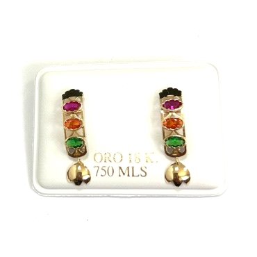 PENDIENTES ORO AMARILLO PIEDRA                                        
