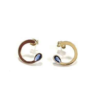 PENDIENTES ARO ORO AMARILLO PIEDRA                                    