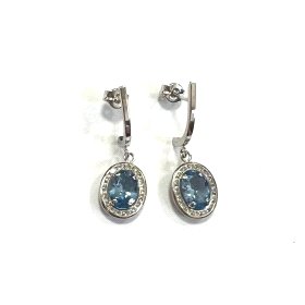 PENDIENTES ORO BLANCO PIEDRA                                          