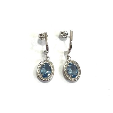 PENDIENTES ORO BLANCO PIEDRA                                          