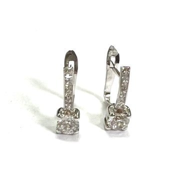 PENDIENTES ORO BLANCO PIEDRA                                          