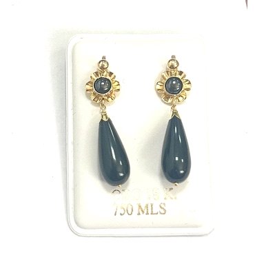 PENDIENTES NIÑA ORO AMARILLO NEGRO                                    