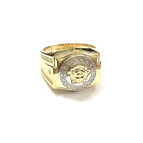 SELLO CABALLERO ORO BICOLOR PIEDRA                                    