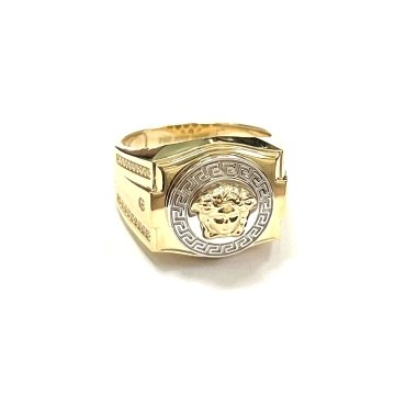 SELLO CABALLERO ORO BICOLOR PIEDRA                                    