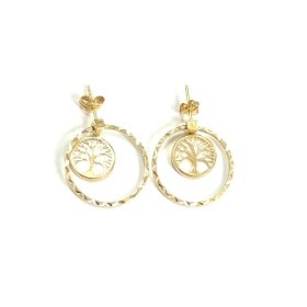 PENDIENTES ARO ORO AMARILLO PIEDRA                                    
