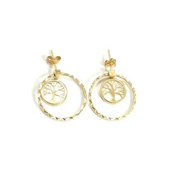PENDIENTES ARO ORO AMARILLO PIEDRA                                    