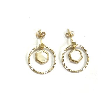 PENDIENTES ARO ORO AMARILLO PIEDRA                                    