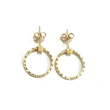 PENDIENTES ARO ORO AMARILLO GRABADA                                   