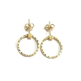 PENDIENTES ARO ORO AMARILLO GRABADA                                   