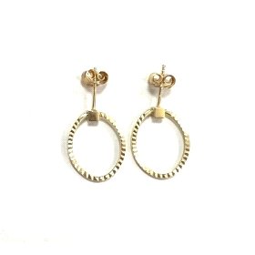 PENDIENTES ARO ORO AMARILLO GRABADA                                   