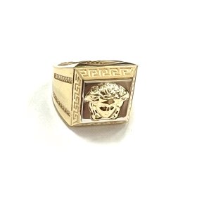 SELLO CABALLERO ORO BICOLOR PIEDRA                                    