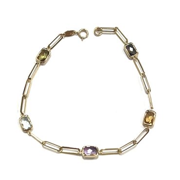 PULSERA SRA. ORO AMARILLO PIEDRA                                      