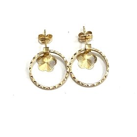 PENDIENTES ARO ORO AMARILLO GRABADA                                   