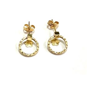 PENDIENTES ARO ORO AMARILLO GRABADA                                   