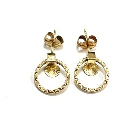 PENDIENTES ARO ORO AMARILLO GRABADA                                   