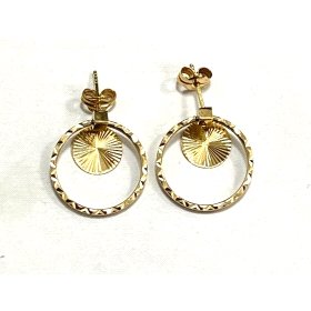 PENDIENTES ARO ORO AMARILLO GRABADA                                   
